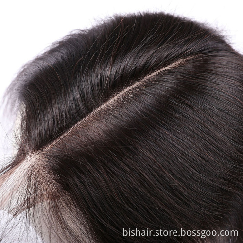 Hair wholesalers Virgin human Hair Closure Human 2x6 lace closure for black woman straight middle part in stock